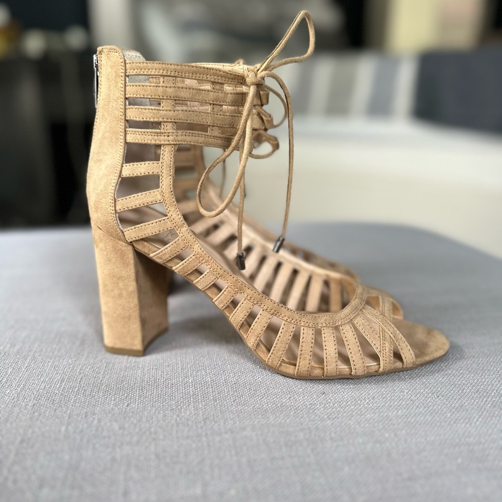 Franco Sarto Tan Strappy Heeled Sandals